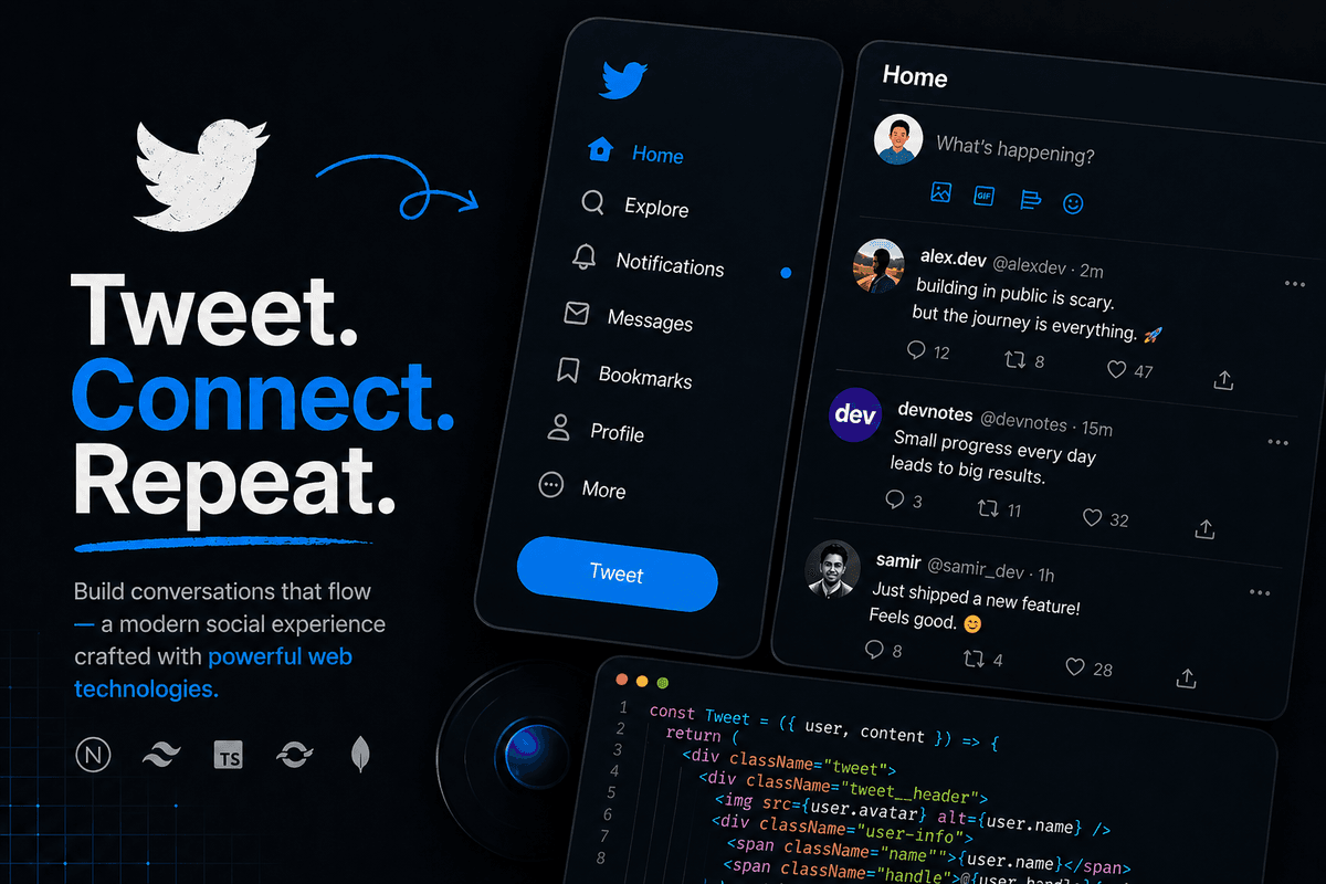 Twitter feed and profile interface